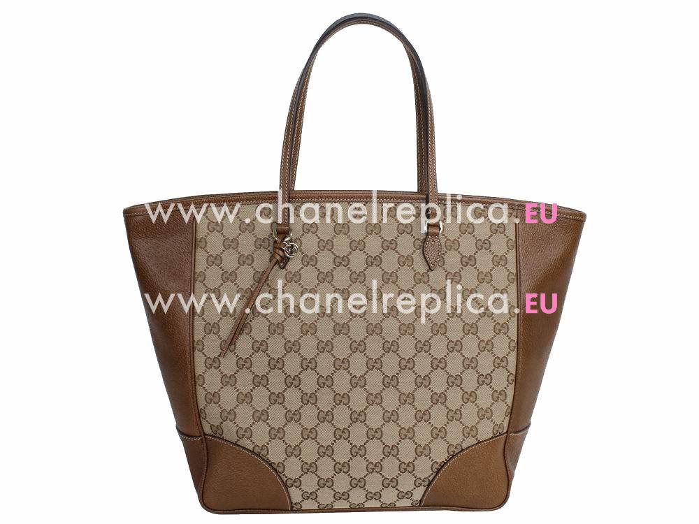 Gucci GG Fabric And Cowhide Leather In Coffee Bag GU455670