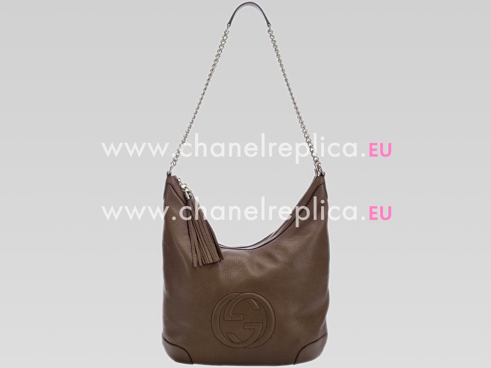 Gucci Calfskin Embossed Soho Totem Bag(Brown) G474099