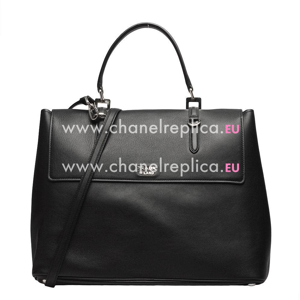 Prada Lux Claf Calfskin Relievo Logo Calfskin Should/handbag Black PR6101907