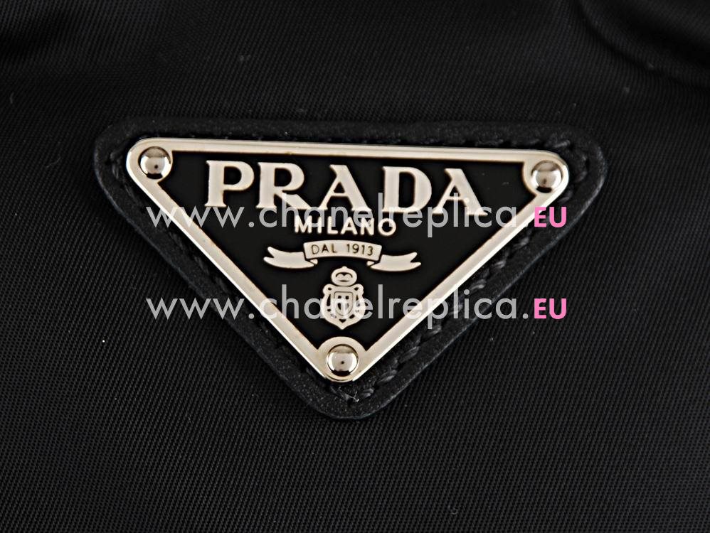 Prada Quilted Nylon Triangle Logo ToteBag Black P473828