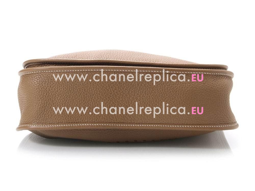 Hermes Togo Leather Evelyne Bag In Brown H1045