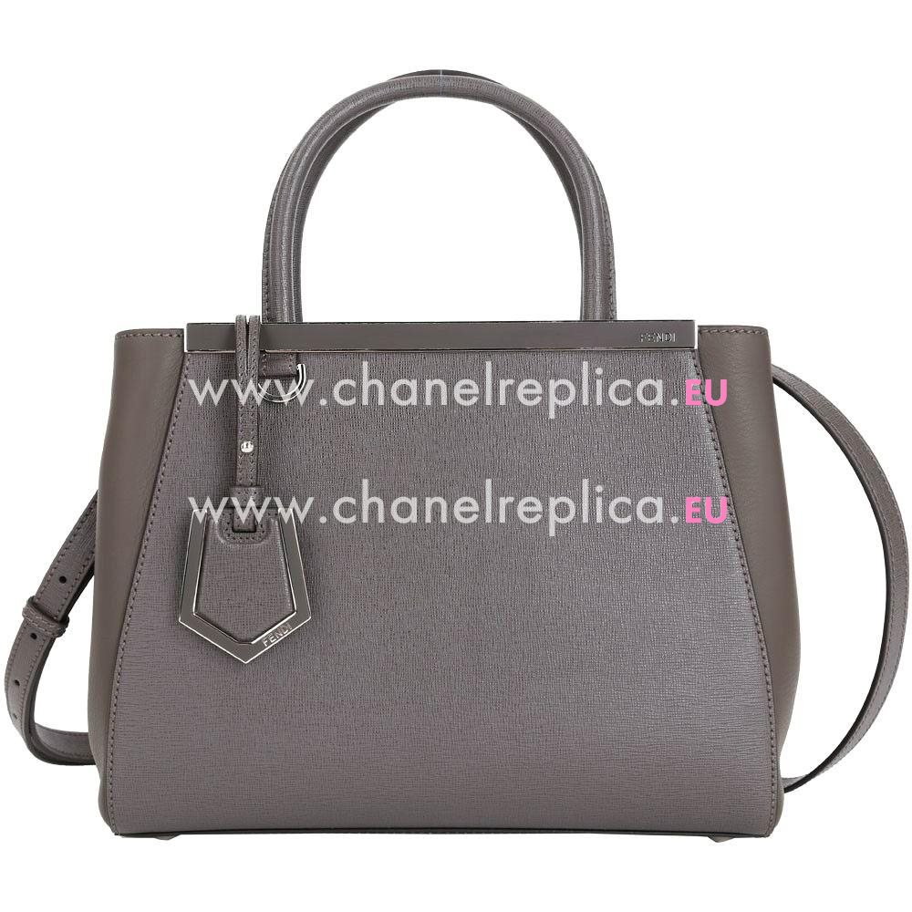 Fendi Petit 2jours Calfskin Hand/Shoulder Bag Gray Brown F7011102