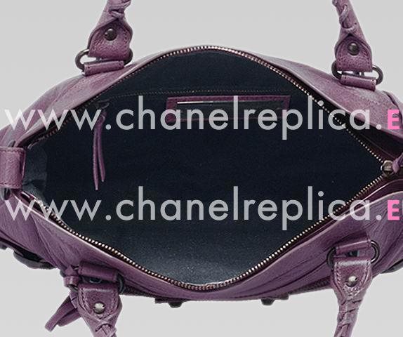 Balenciaga First Top Lambskin Leather Bag In Purple 103208PUR