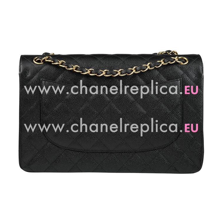 Chanel Caviar Jumbo Double Flap Bag Black(Gold) A58600DG