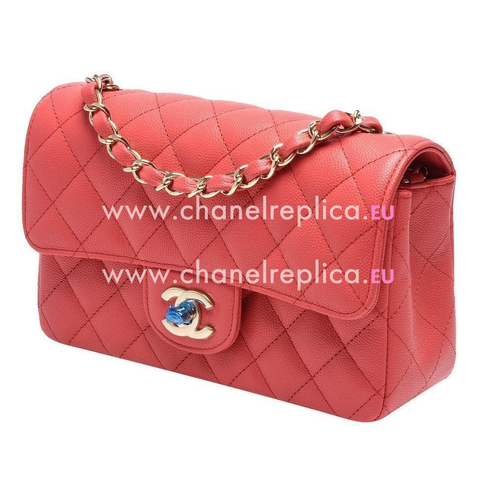 Chanel Classic Mini Flap Gold Hardware Caviar Calfskin Shoulder Bag Rose Pink C6112115