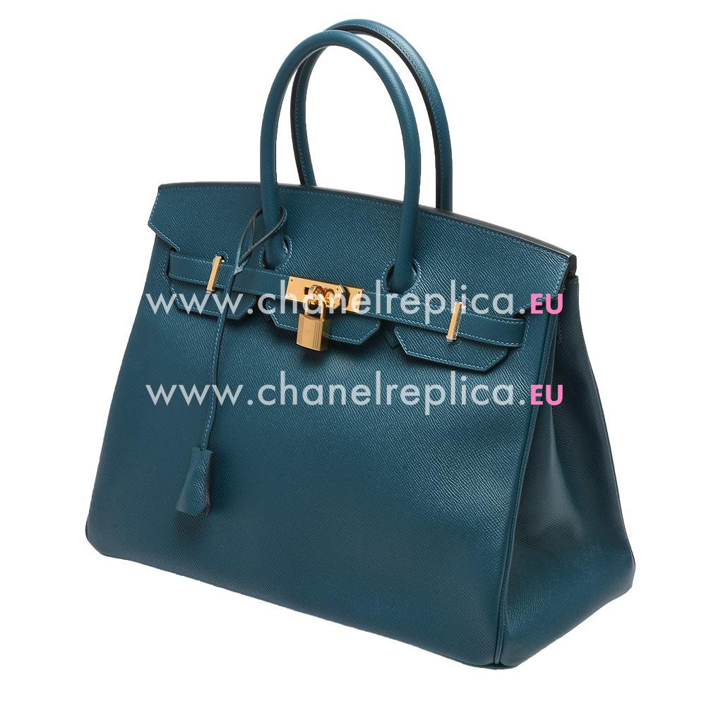 Hermès Birkin 35 Strong Blue Epsom Leather Gold Hardware Hand Sew H1035NVY