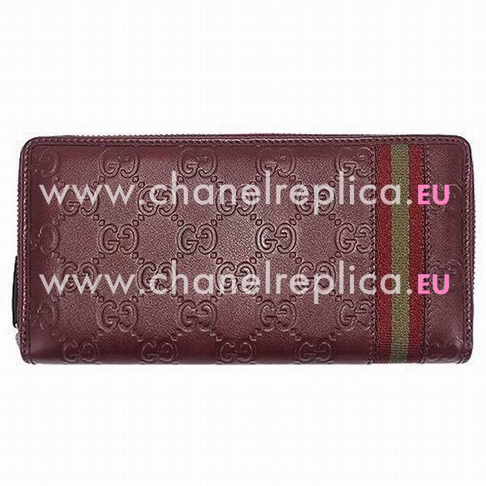 Gucci Guccissima Calfskin Wallets In Coffee Red G5051633