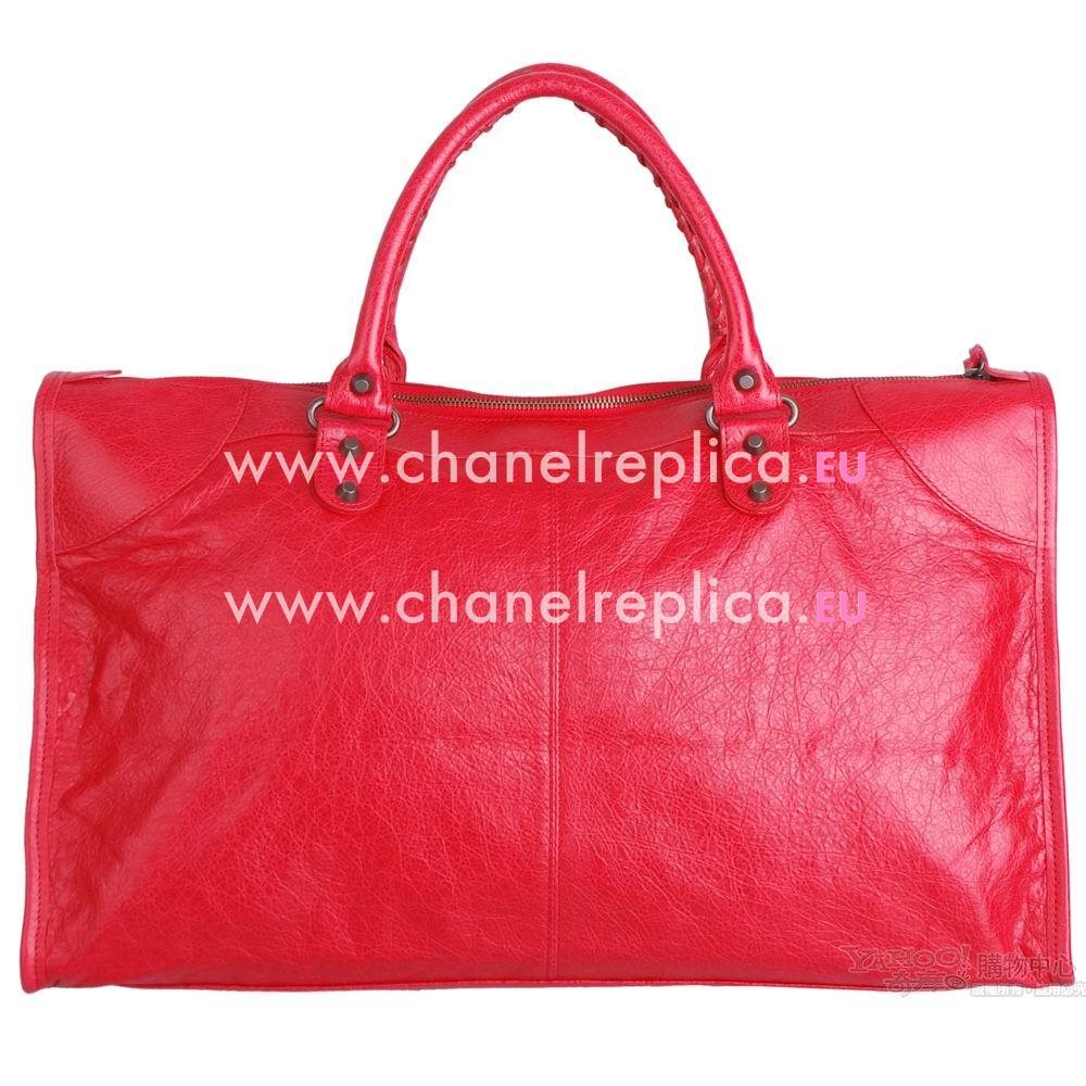 Balenciage Work Lambskin Aged Brass hardware Bag Red B4520305