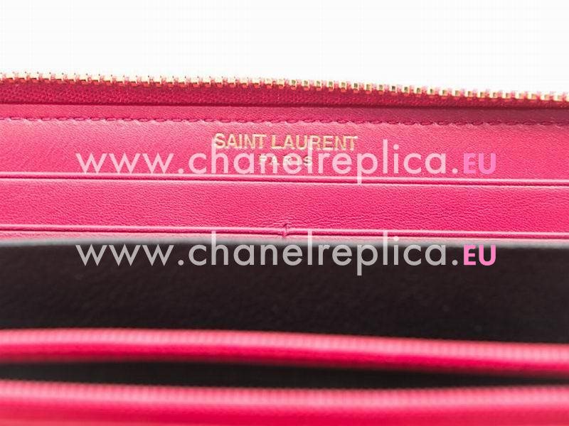 YSL Saint Leather Paris Y Calfskin Wallets In Rose Pink YSL519053