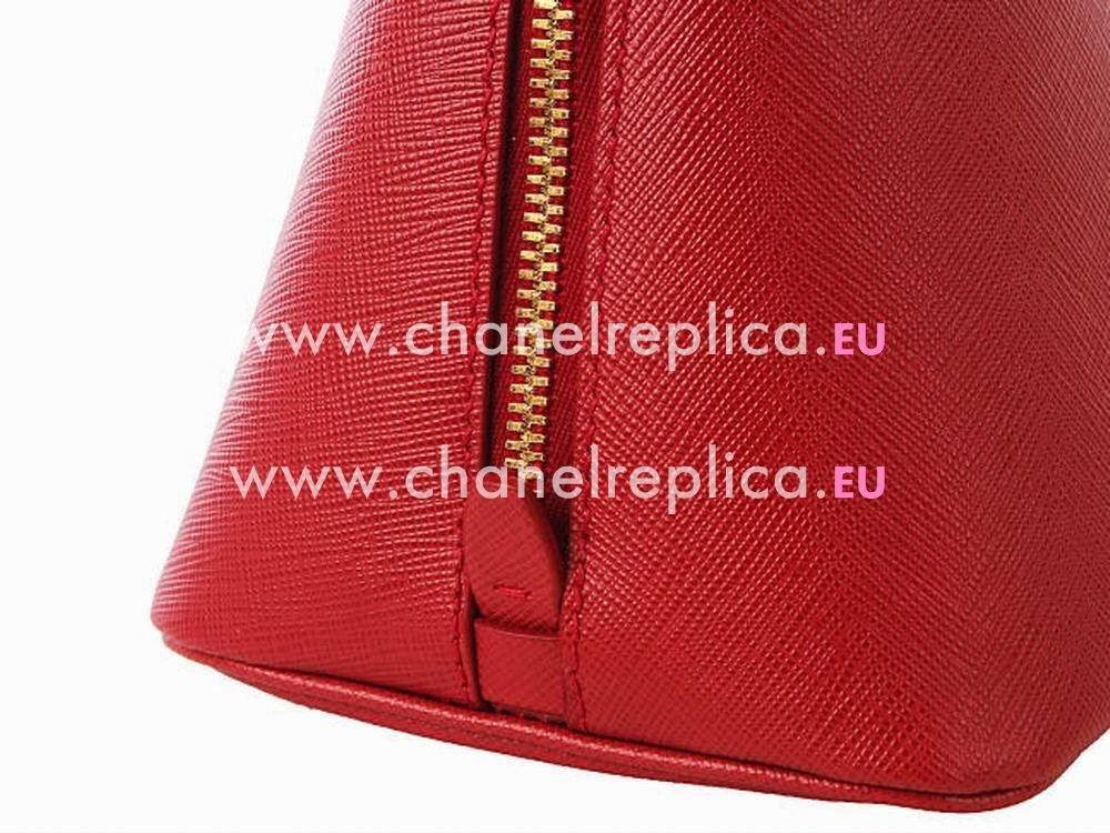 Prada Lux Saffiano Cowhide Handle/Shoulder Bag Fire Red PR5362360