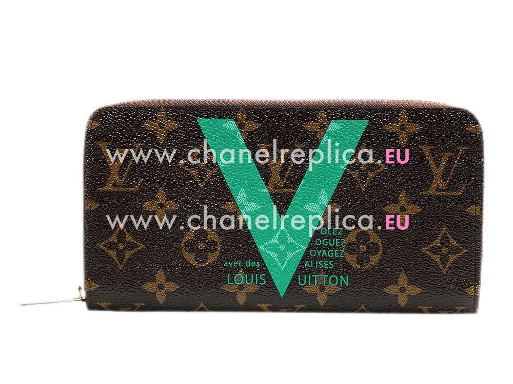 2015 Louis Vuitton Monogram canvas V Zippy Wallet M60928