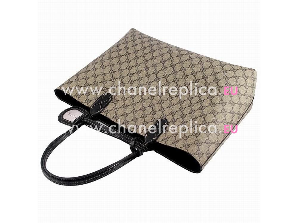 Gucci Calfskin Two Sided Tote Bag In Khaki Black G372613