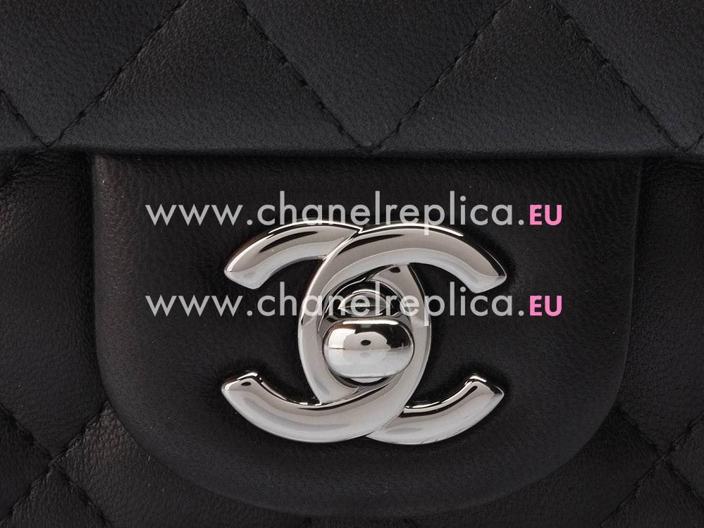 Chanel Lambskin CC Lock Mini Coco Bag Black Silver A47585