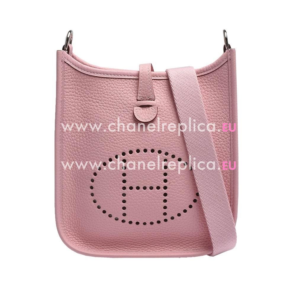 Hermes Garden Evelyne TPM Caviar Calfskin Cavity H Mini Shoulder bag Pink Red H7041903