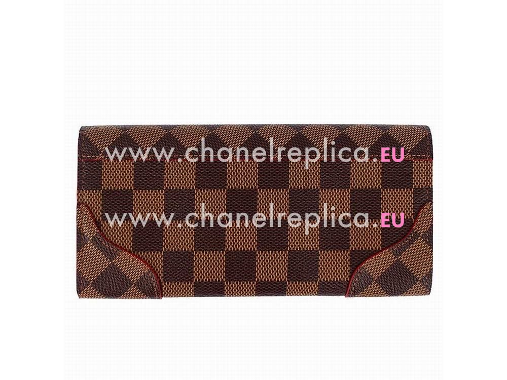 Louis Vuitton Damier Ebene Canvas Caissa Wallet Cherry N61221