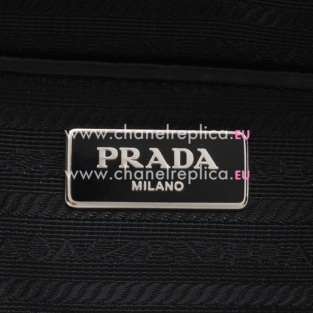Prada Teaauto Vitel Classic Triangle Logo Nylon Handle/Shoulder Bag Black PR61018026
