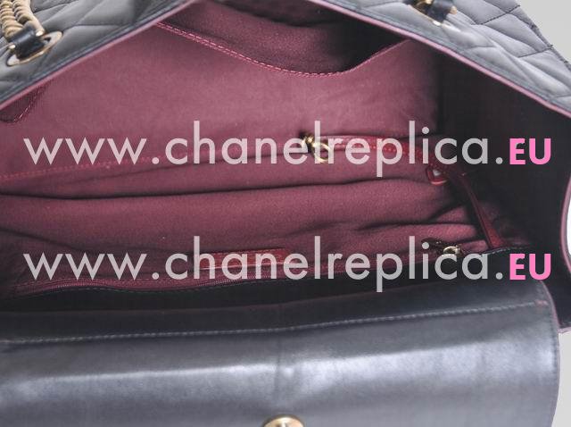 CHANEL Calfskin Grand Shopper Tote Bag In Black(Gold) A50998