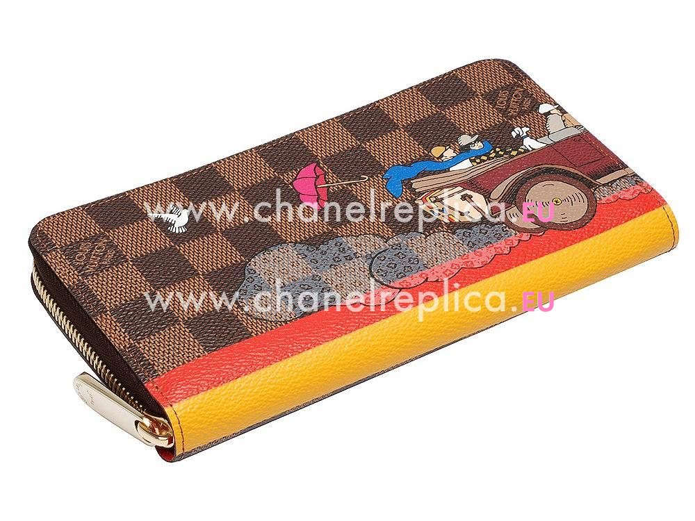 Louis Vuitton Damier Ebene Canvas EVASION Long Wallet N61241