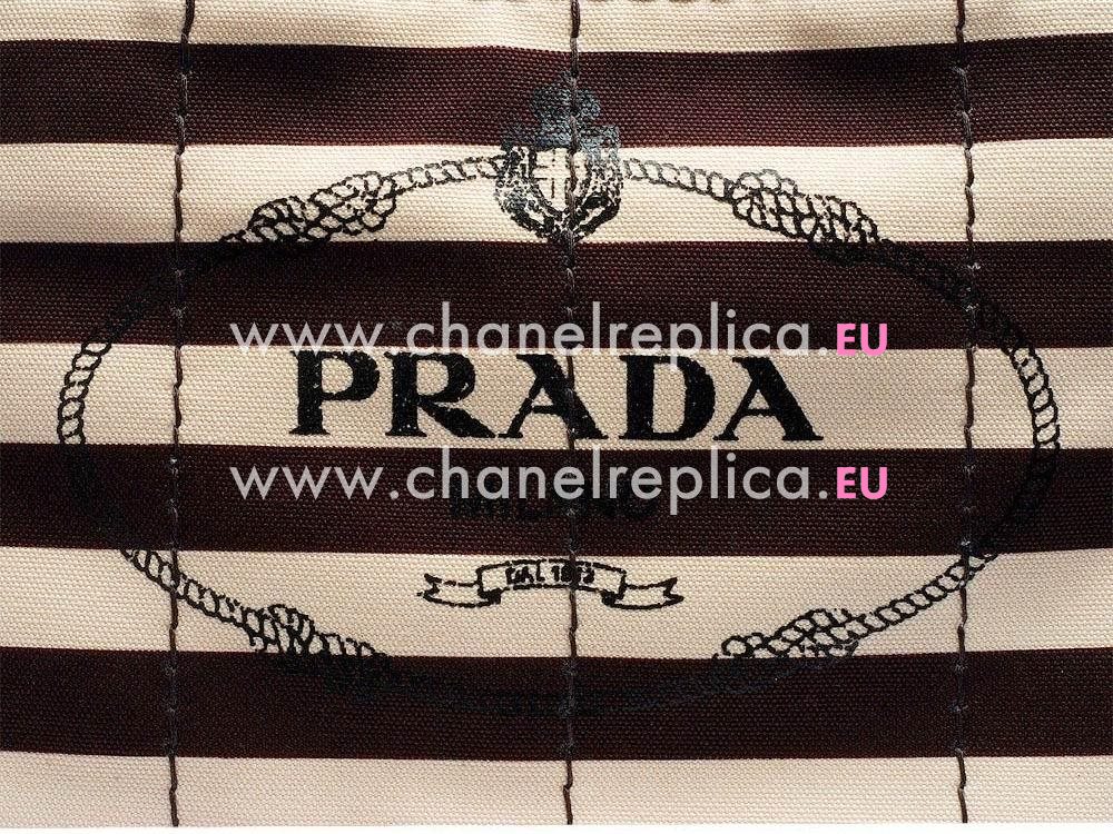 Prada Denim Canapa Stampata Triangle Logo Small Bag Brown BN58890