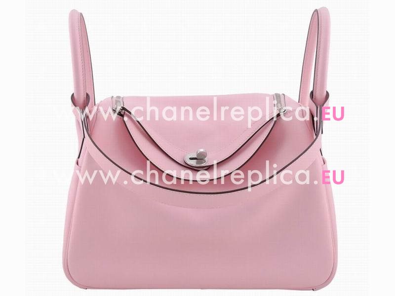 Hermes Lindy 30 Pink Swift Leather Bag Palladium Hardware HL2D8B6