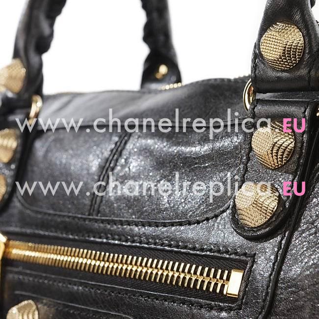 Balenciage Gaint 12 Work Lambskin Gold hardware Bag Black B5176627