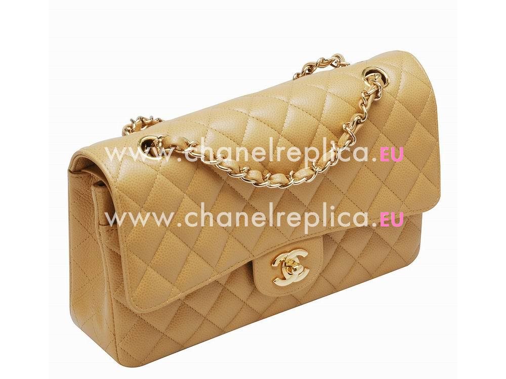 Chanel Caviar Medium Double Flap Bag Camel(Silver) A01112CMS