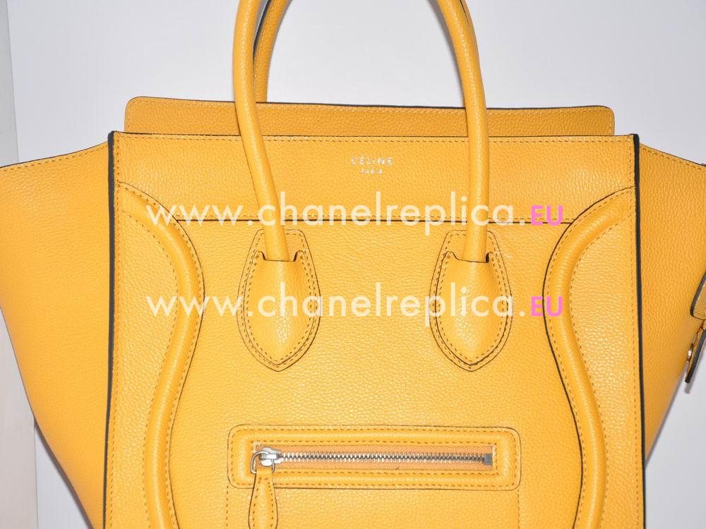 Celine Mini Luggage Bubble Calfskin Nano Ginger Yellow CE52489