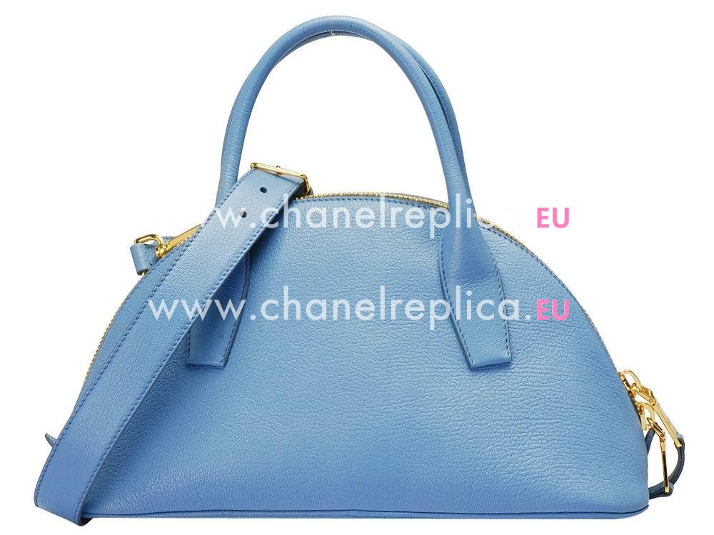 Miu Miu Madras Goat Skin Mini Handbag Light Blue MU5338