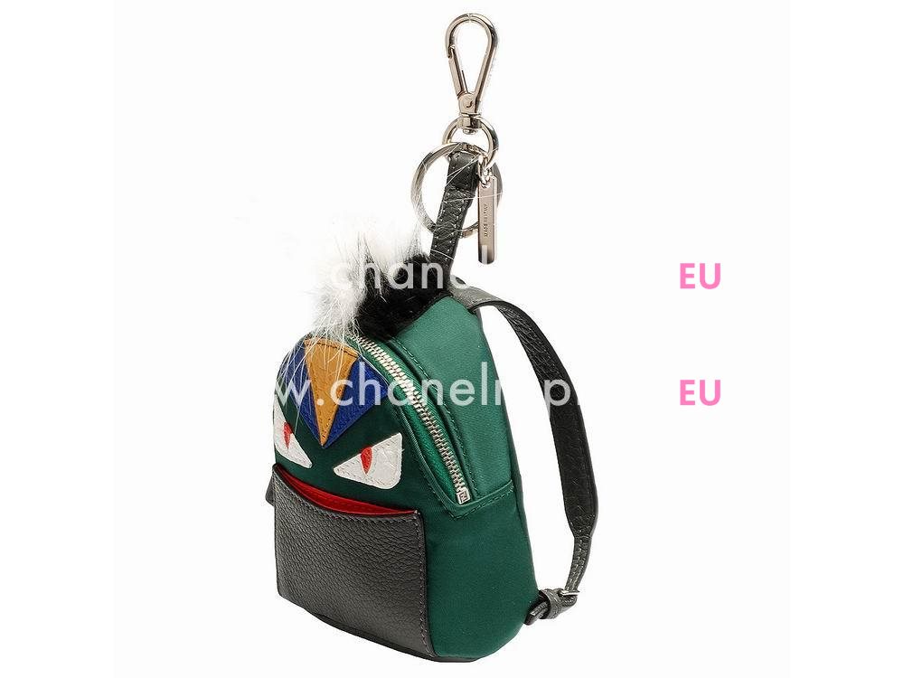 FENDI Classic Bag Bugs The Fox Pendant Black/Green F1548748