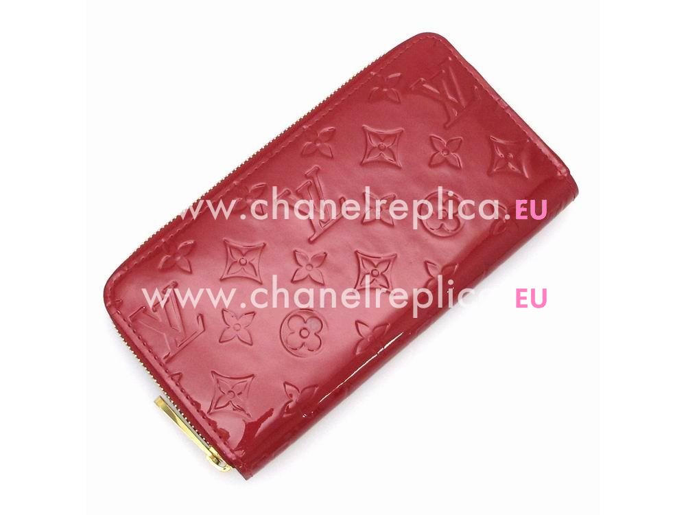 LOUIS VUITTON MONOGRAM VERNIS ZIPPY WALLET IN DAMOUR M91981