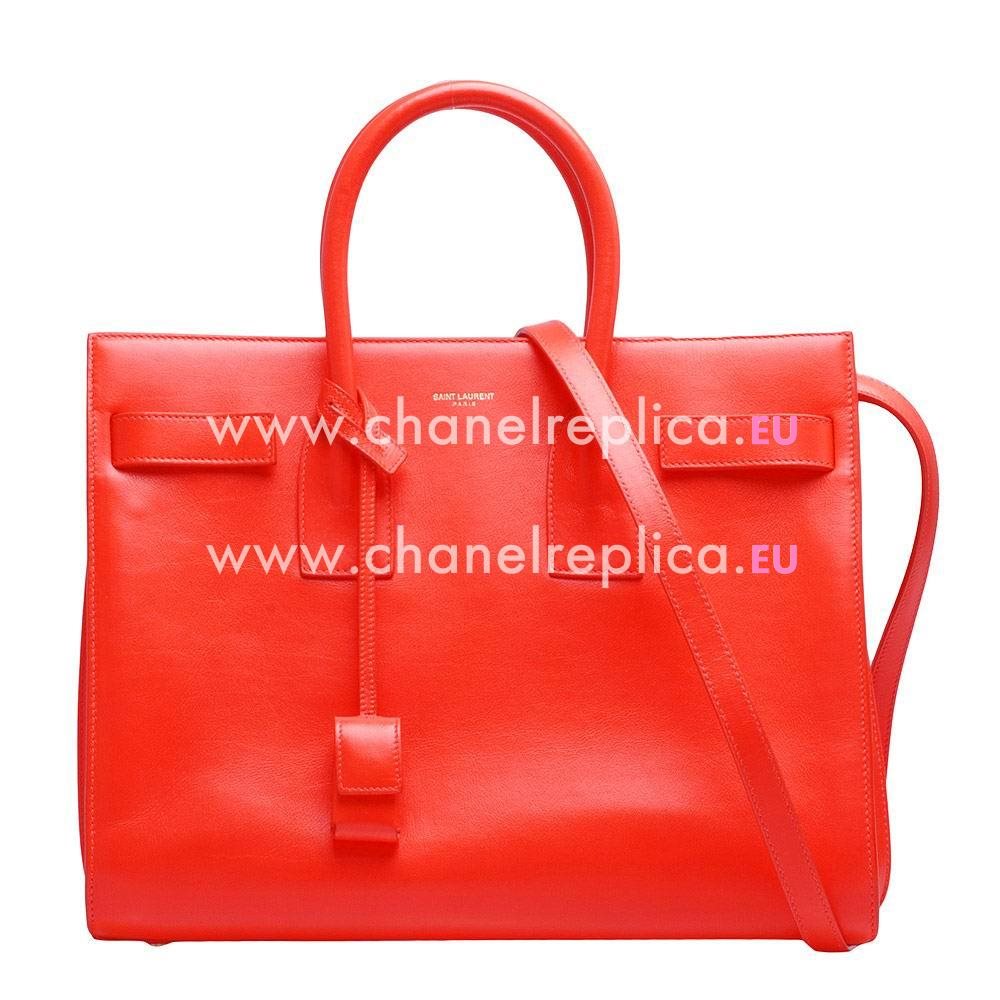 YSL Baby Sac De Jour Calfskin Cabas In Orange YSL5635465