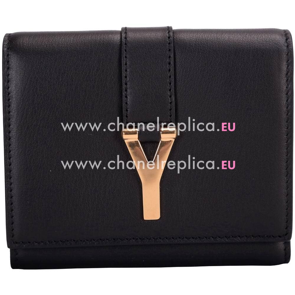 YSL Saint Laurent Paris Calfskin Y Wallets In Black YSL5262549