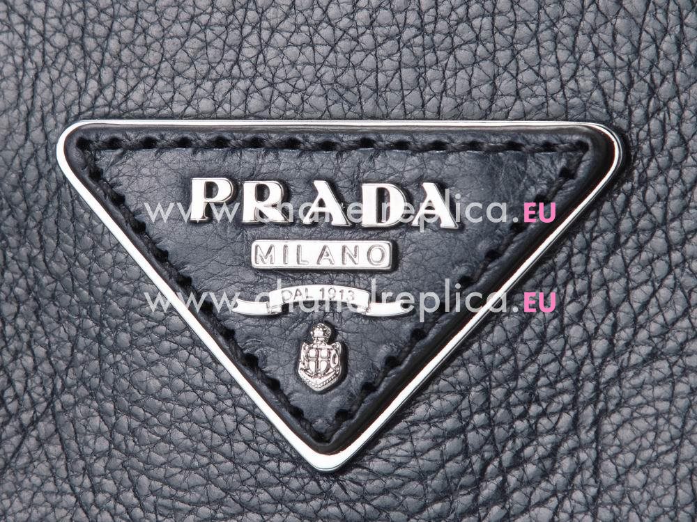 Prada Glace Shiny Calfskin Triangle Logo Bag In Blue P873259