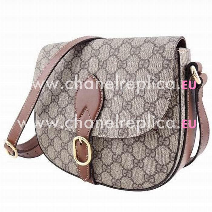 Gucci Blooms GG Supreme PU Leather Flower Handle Bag In Khaki Brown G595272