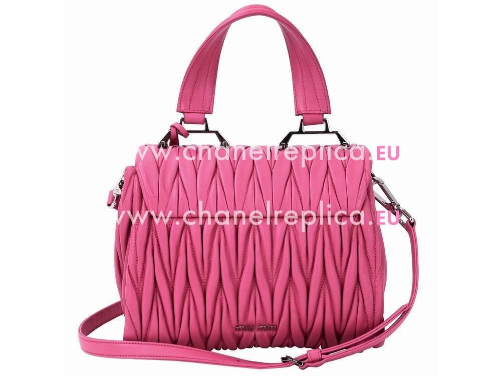 Miu Miu Large Matelasse Lux Nappa Bag Pink MI54767