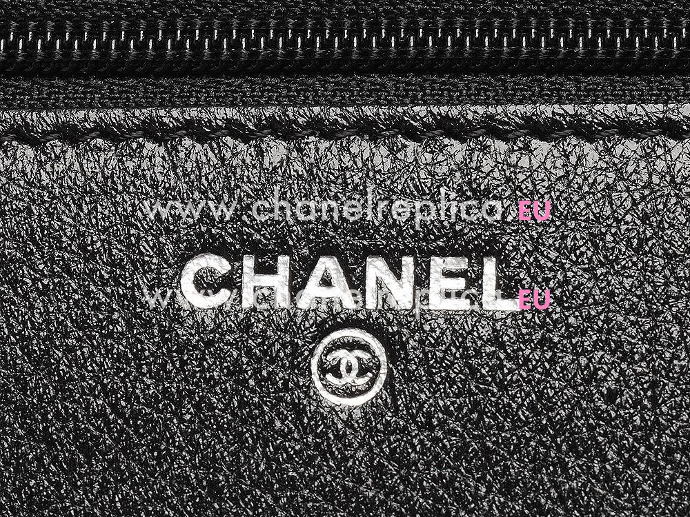 Chanel Lambskin Silver Chain Woc Bag Black A56898