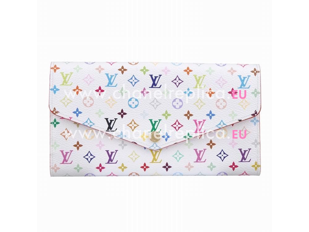 Louis Vuitton Monogram Multicolore Sarah Wallet White M60667