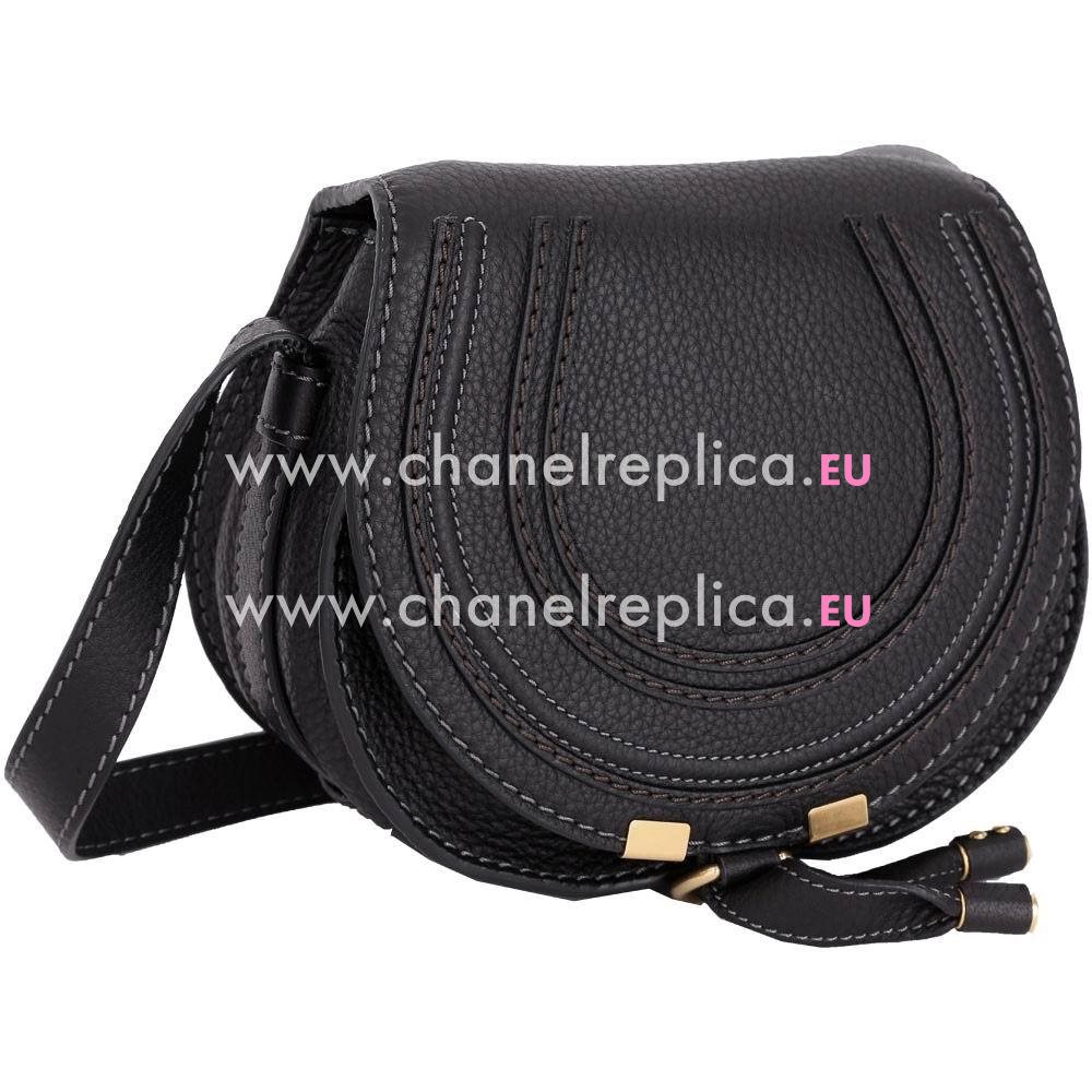CHLOE Marcie Calfskin Saddle Bag Black CL7040403