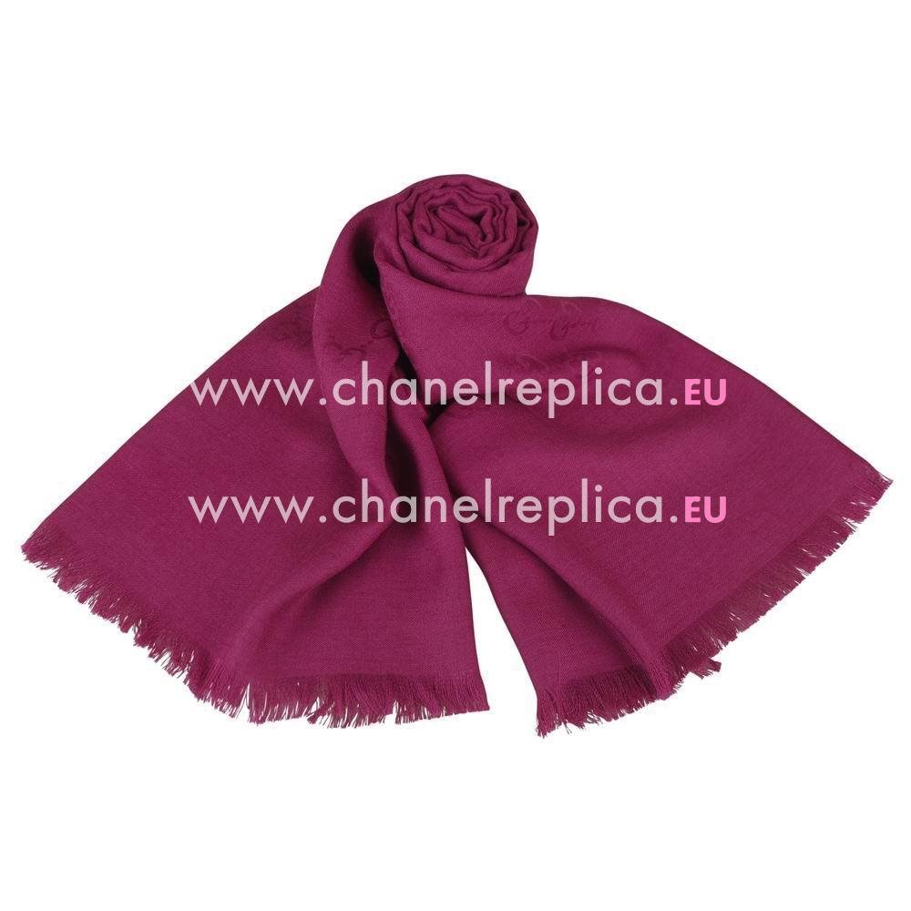 Gucci Classic GG Logo Wool Scarf Purple Red G6111117