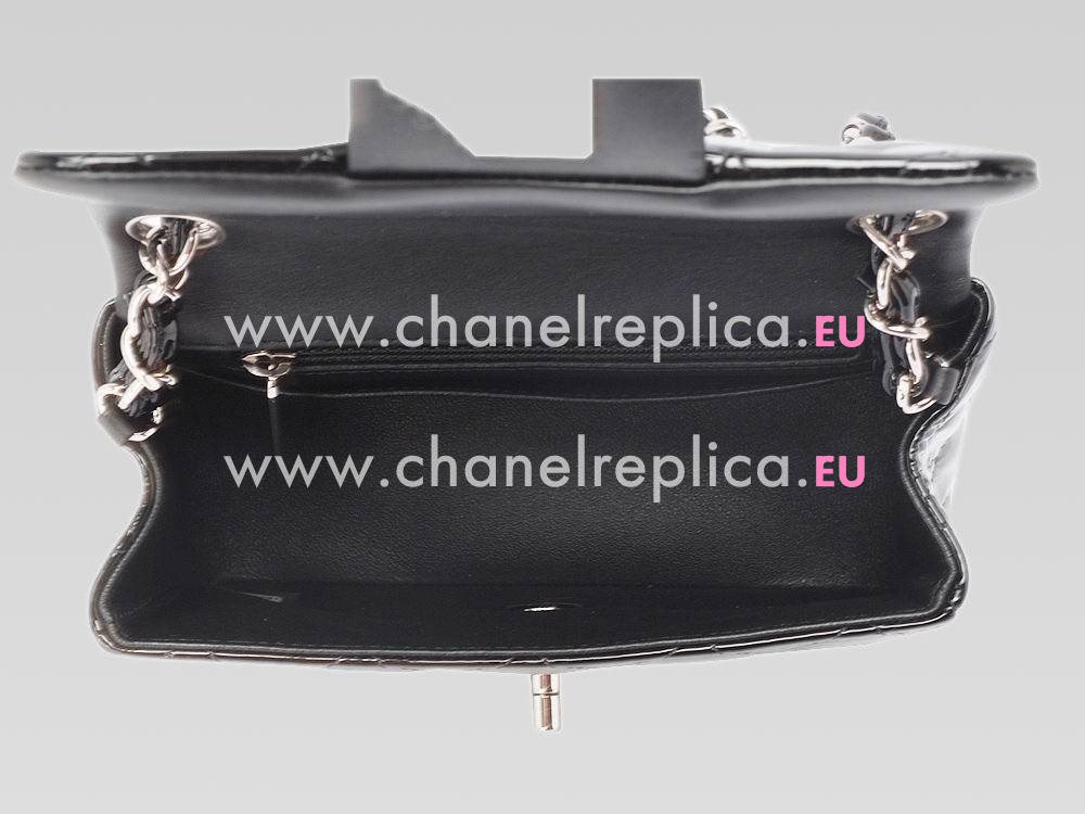 Chanel Patent Mini Coco Bag In Black silver A4571128