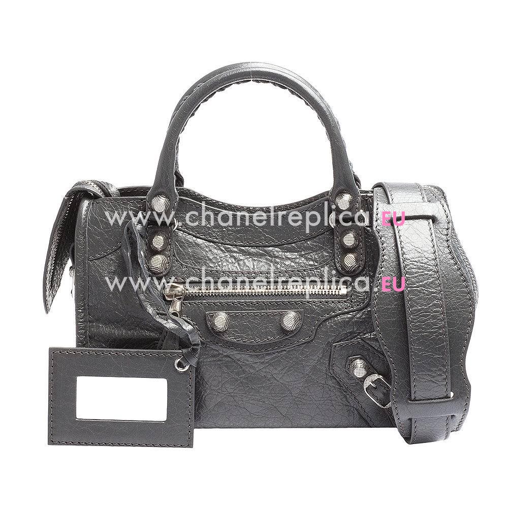 Balenciage City Lambskin Silvery hardware Classic Mini Bag Gray B2055060