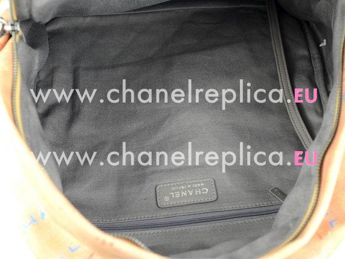 Chanel Large Graffiti Printed Canvas Backpack Khaki A362410