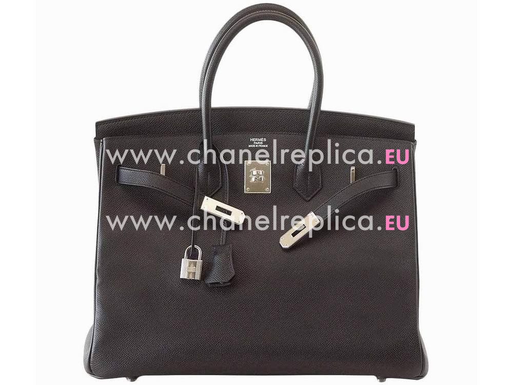 Hermes Birkin 35 Epsom Leather Jet Black Palladium Hand Sew H1035BSS