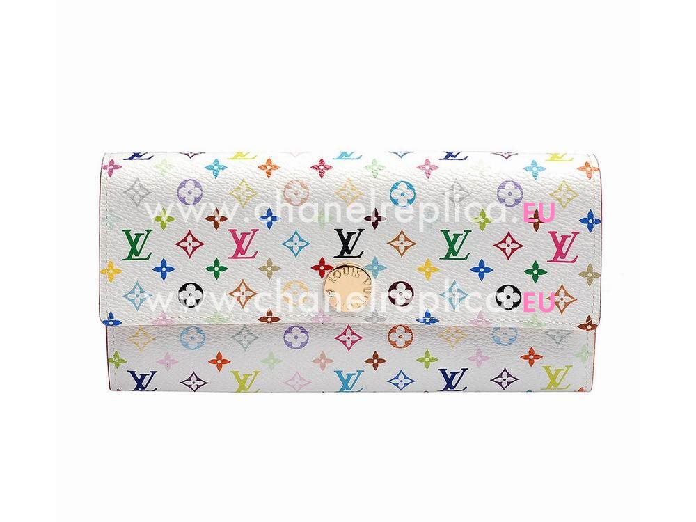 Louis Vuitton Monogram Multicolore Canvas Sarah Wallet White M93743