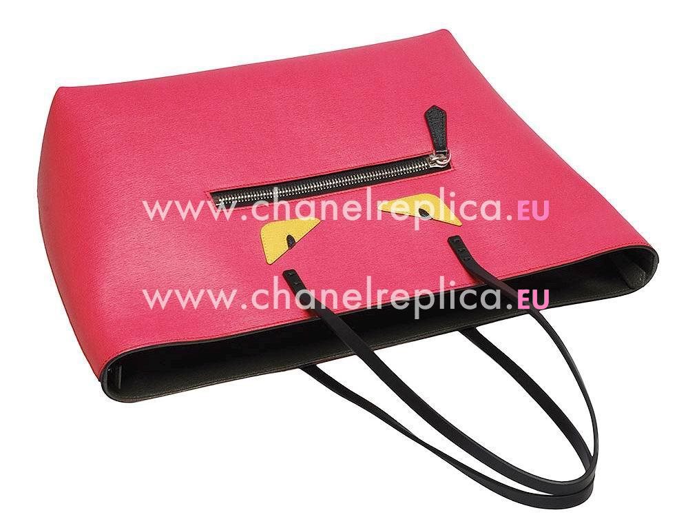 Fendi Monster Roll Calfskin Handle/Shoulder Bag Peach Red F5734339