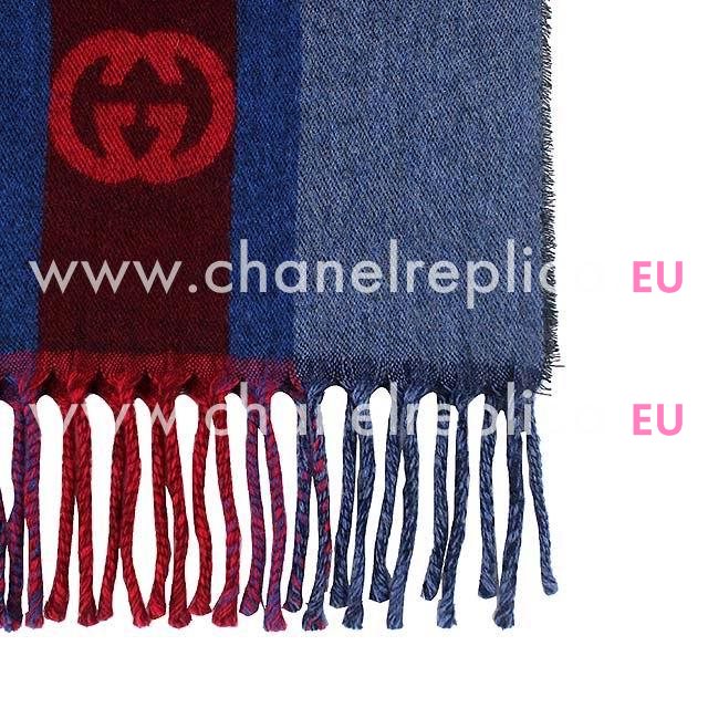 Gucci GG Logo Wool Scarf Blue G6102821