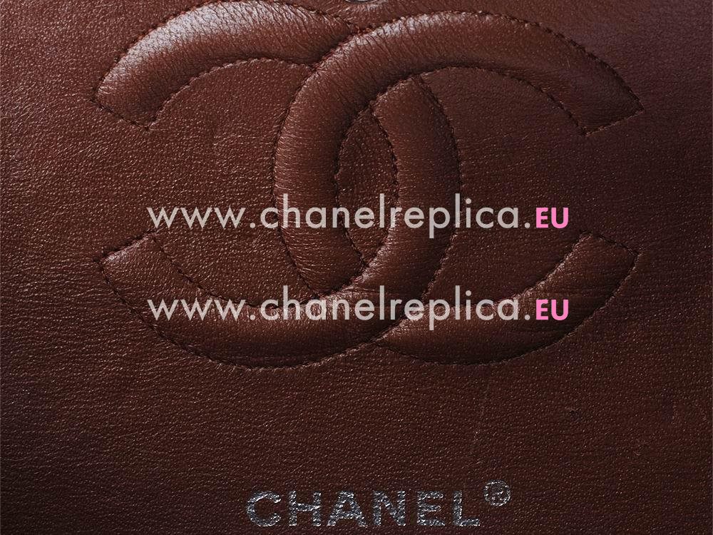 Chanel Caviar Medium Size Double Flap Bag Coffee(Silver) A01112CS