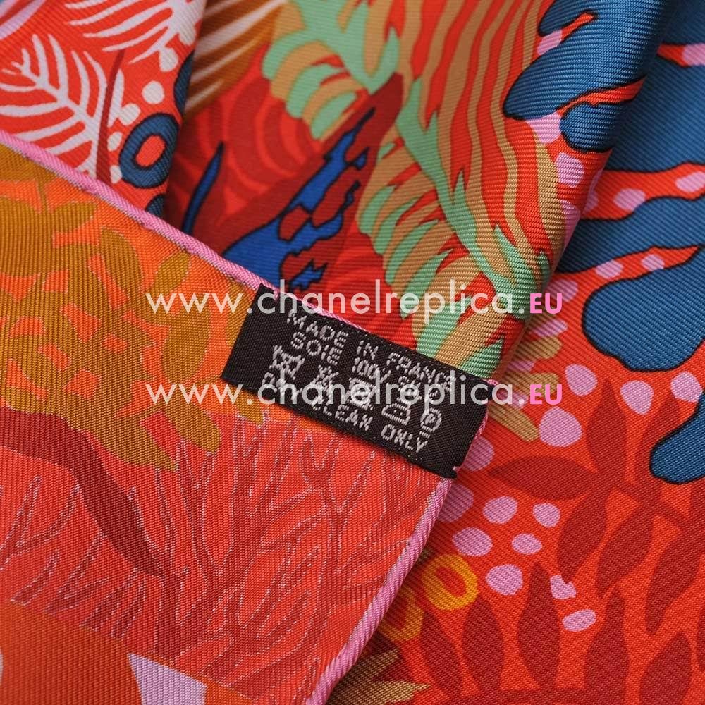 Hermes Sea World Silk Scarf Orange H6102844