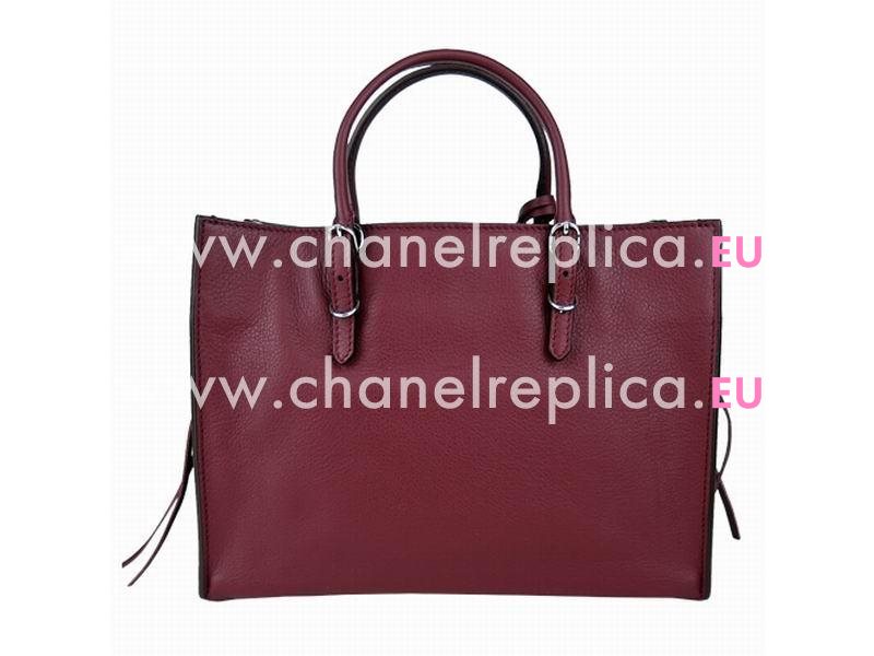 Balenciage Pomple Lambskin Silvery hardware Bag Burgundy B20558072