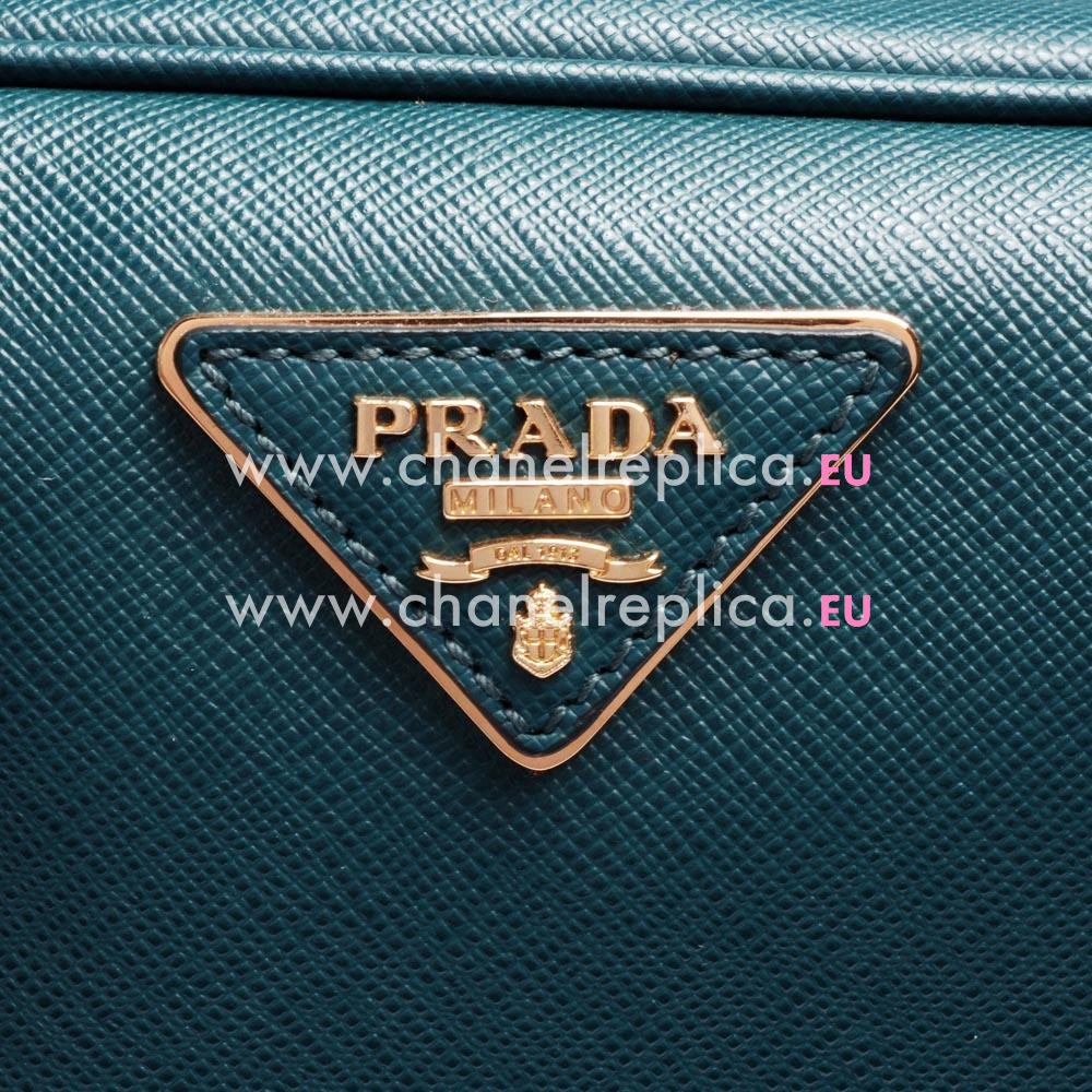 Prada Saffiano Leather Triangle Logo Bag Lake Blue PR588557